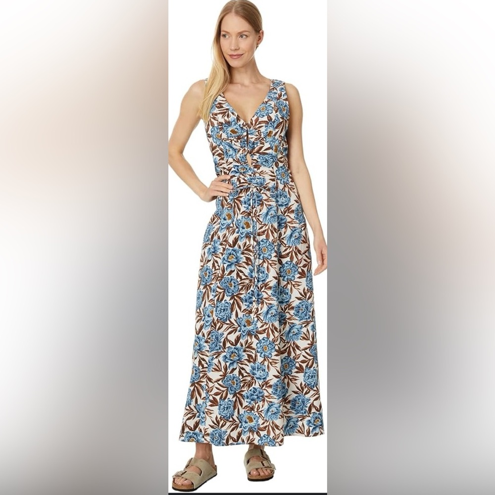 Floral printed Madewell dress w/ key holes front
